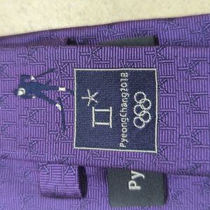 PyeongChang 2018 Olympics Purple Silk Tie